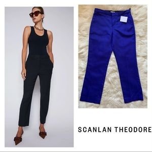 New! SCANLAN THEODORE Slim Bootcut Croppwd Royal Blue Pants